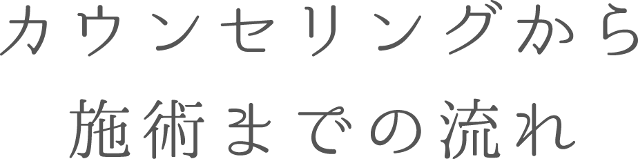 カウンセリングから施術までの流れ
